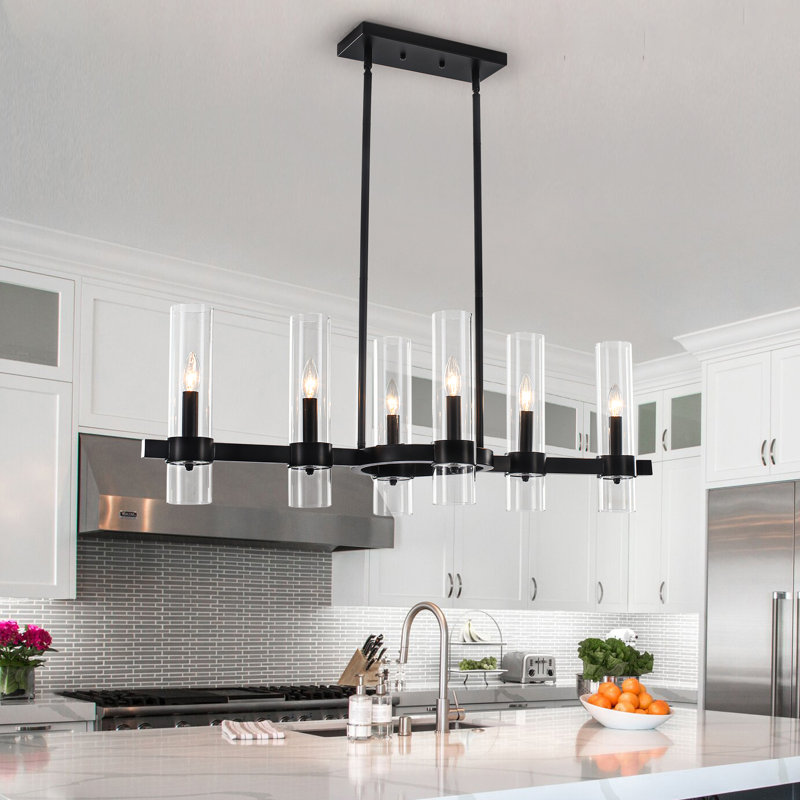 6-Light Kitchen Island Linear Chandelier