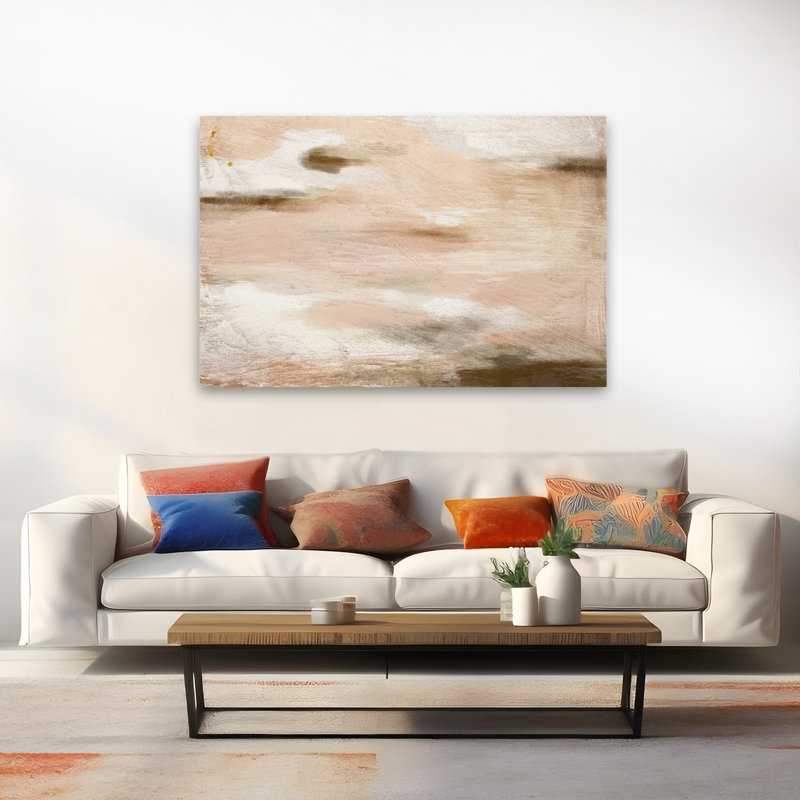 Sophia - Art abstrait rosé brun, H 40 po x l 60 po