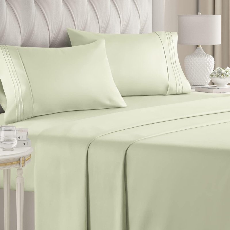 Premium Cooling, Soft & Wrinkle Free Sheet Set - Ultra Soft & Premium Hotel Luxury Bed Sheet Set, Light Sage Green