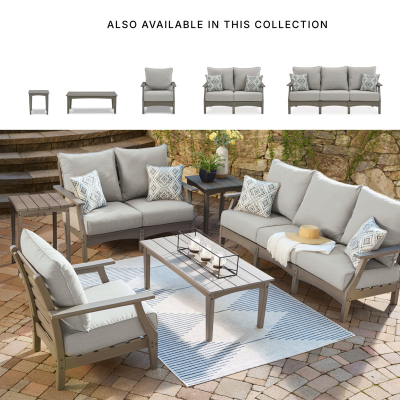Emmeline Rectangular Outdoor Coffee Table , in. W in. D, Gray