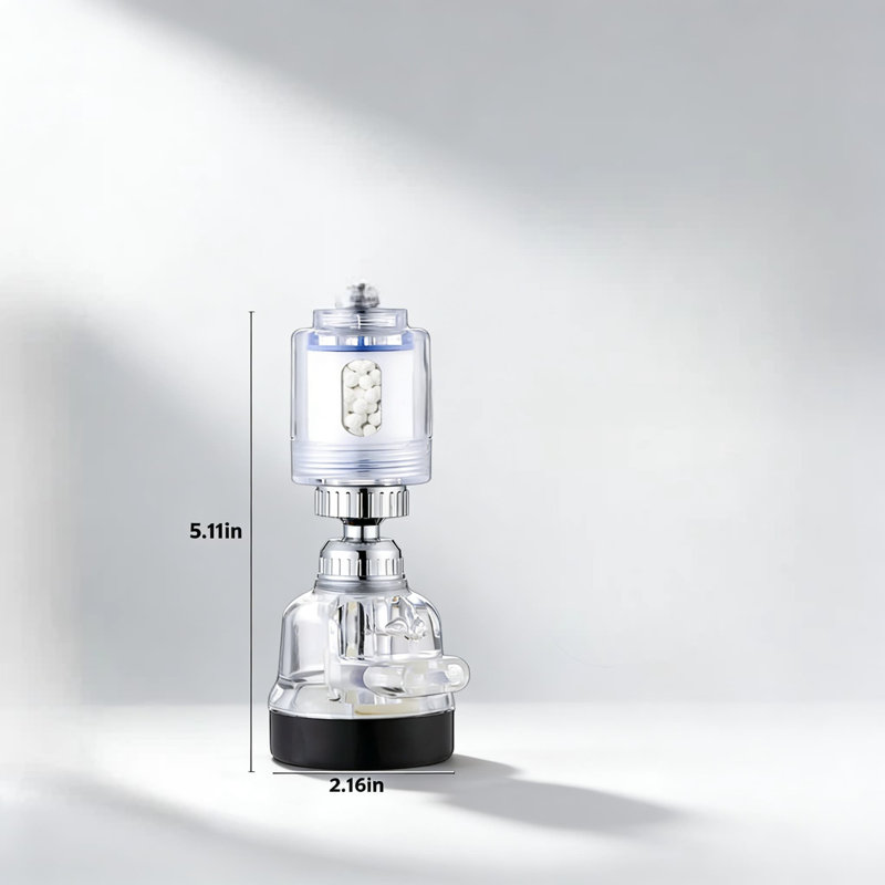 Filtre à eau de robinet avec 3 cartouches - Conception rotative à 360 °, 3 modes de jet réglables, réduit le chlore, le fluore, les métaux lourds et les sédiments pour l'évier de cuisine et de salle de bain