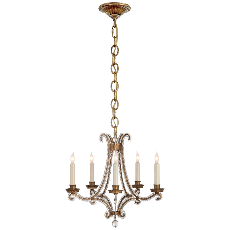 Oslo 5 - Light Chandelier, Golded Iron