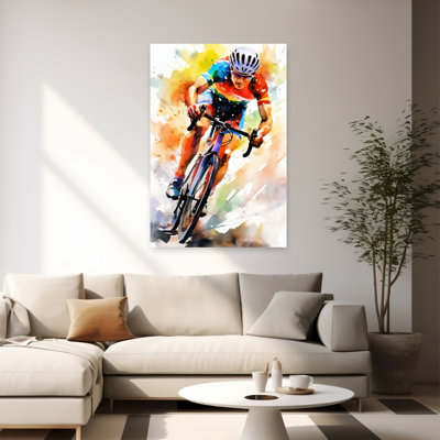 Vibrant Cycling Motion, impression murale contemporaine