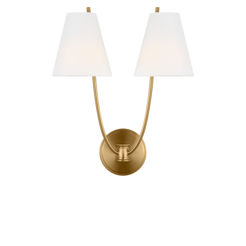 Marina 18 Double Sconce, Burnished Brass