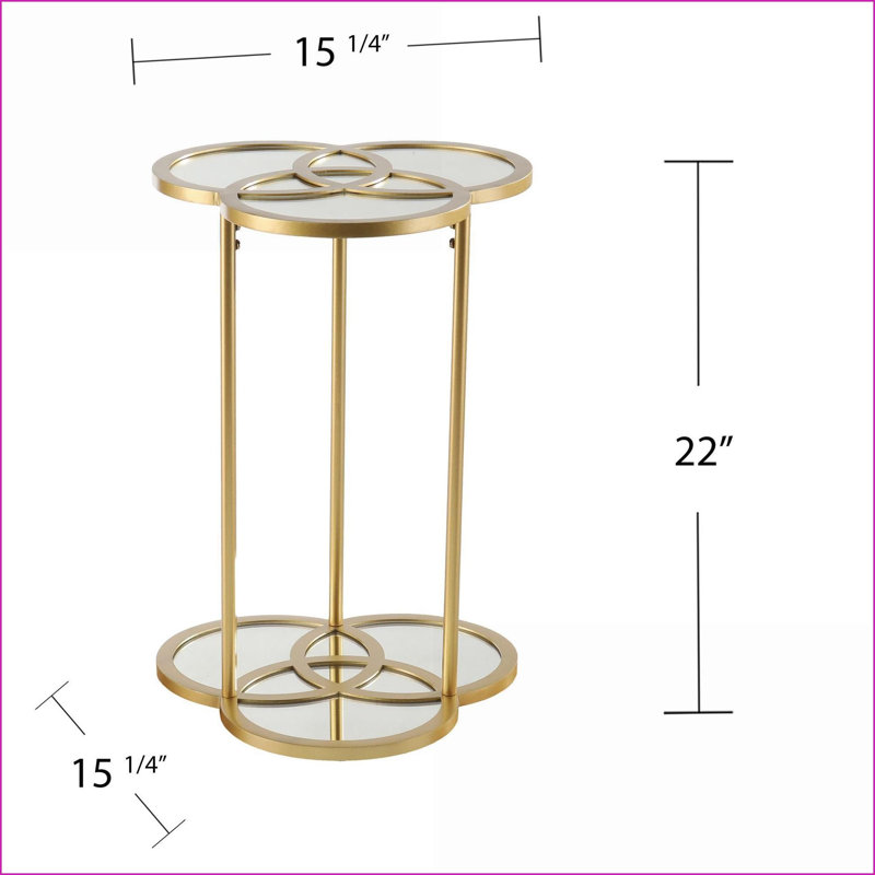 Table basse à miroir géométrique pour le salon - peu encombrante avec plateau spacieux