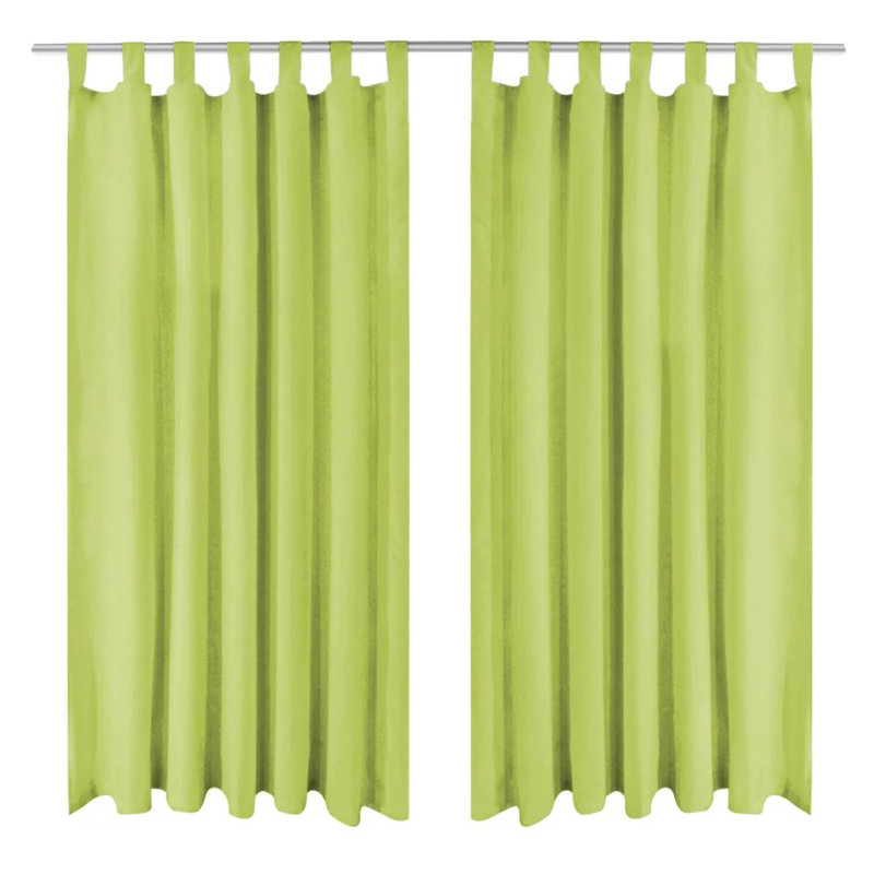 Bachar Semi Sheer Curtain Pair, 140cm Width x 175cm Drop, Green