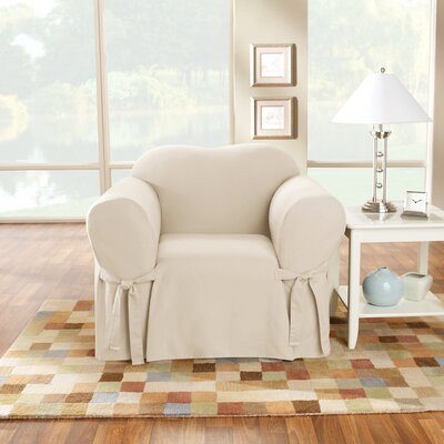 Sure Fit Cotton Duck Cotton Box Cushion Armchair Slipcover & Reviews ...