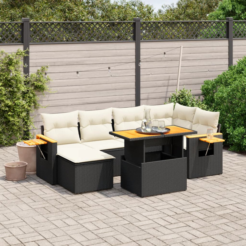 Grand canapé modulaire en rotin PE Vidaxl