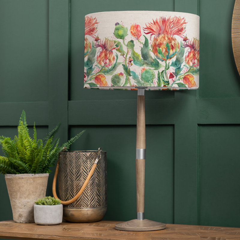 Enchanting Thistle Solid Wood Table Lamp