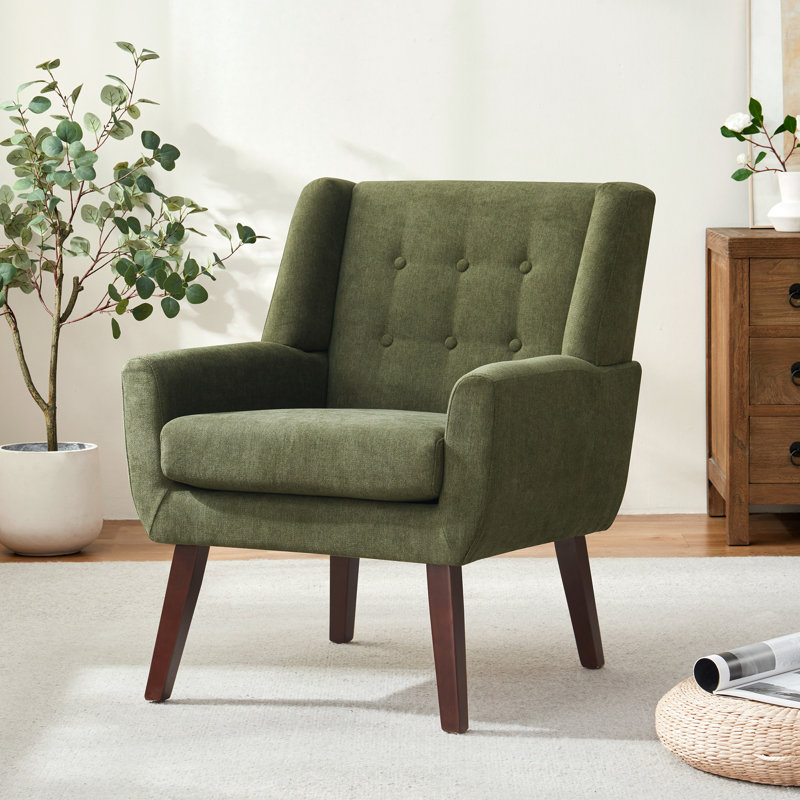 Fauteuil rembourré, Mélange de polyester vert