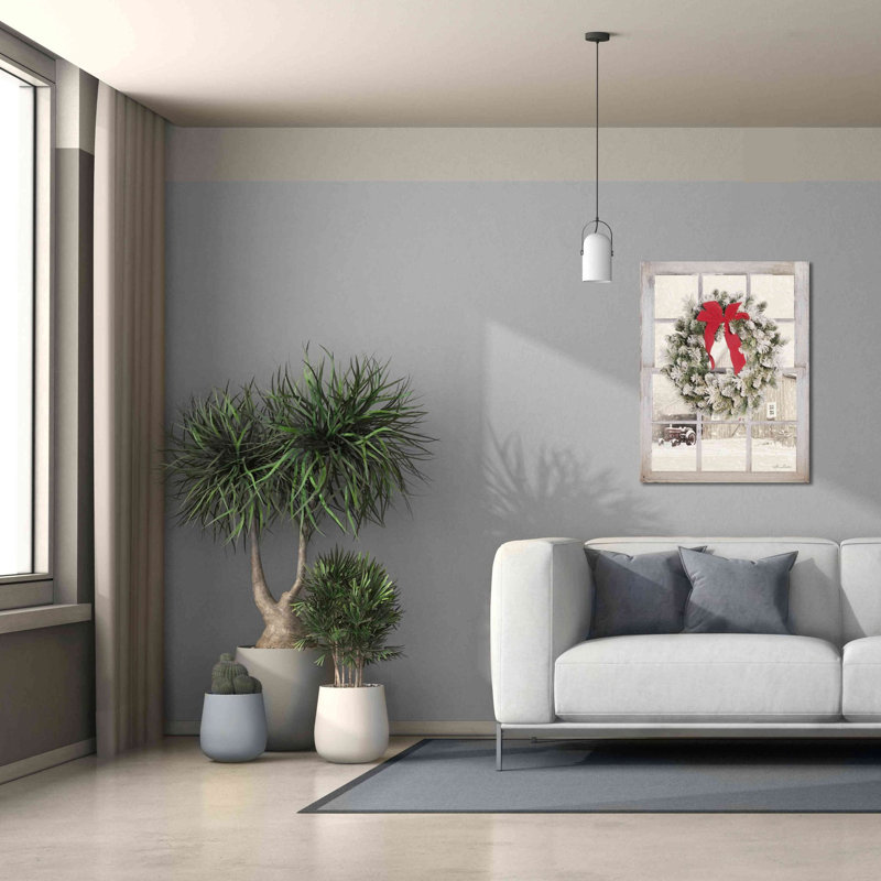 «On the Farm Window View» par Lori Deiter, art mural sur toile, H 34 po x l 26 po x P 1,5 po