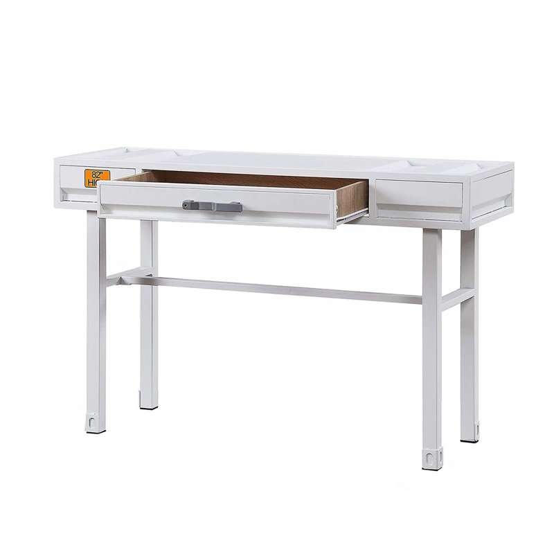 Metal Vanity Desk With One Drawer, White