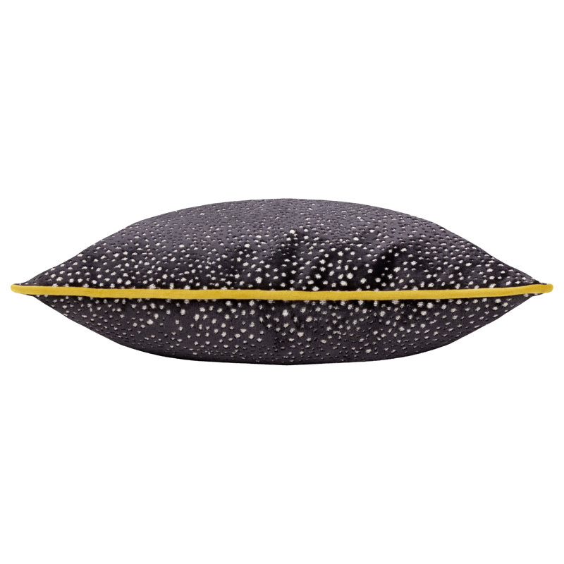 Estelle Square Throw Pillow Cover, Black/Gold