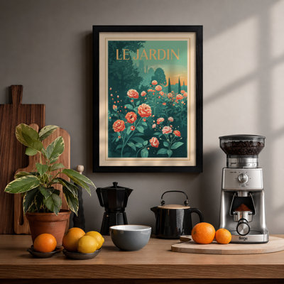 Roses in Le Jardin Vintage - Framed Print