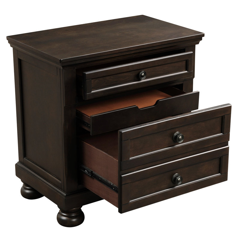 Dianna 28'' W Plywood / Laminate Board Nightstand, Brown Mix