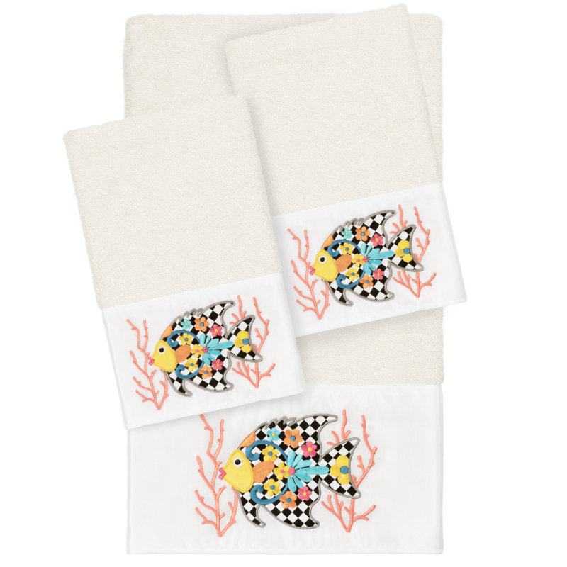 FELIZ 3 Piece Turkish Cotton Towel Set, Cream