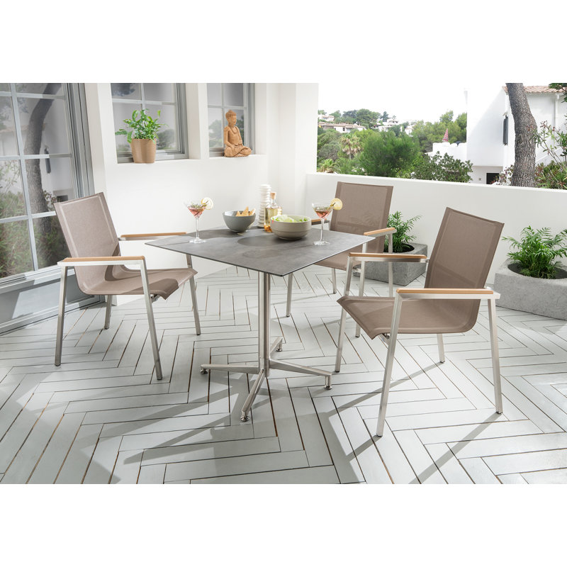 Valentine Bistro Table, Silver/Grey, 68 x 68cm