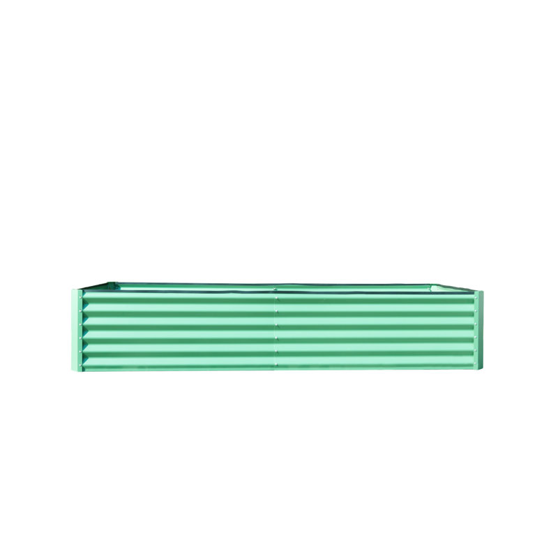 8X4X1.5 Ft Galvanized Raised Garden Bed, Green