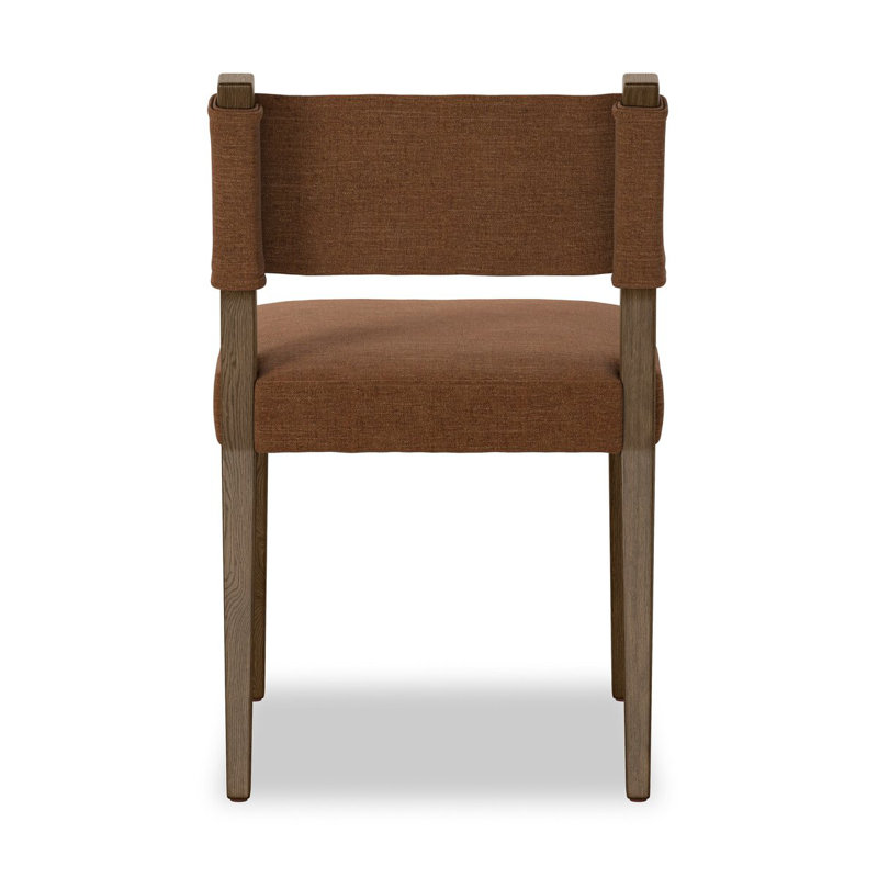 Side Chair in Charcoal, Polyester Laughlin Ochre, Brown