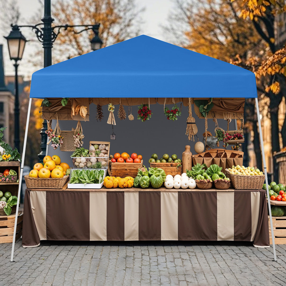 300 X 300 Cm Pop Up Canopy Tent Blue Foldable Outdoor Patio Shelter Gazebo