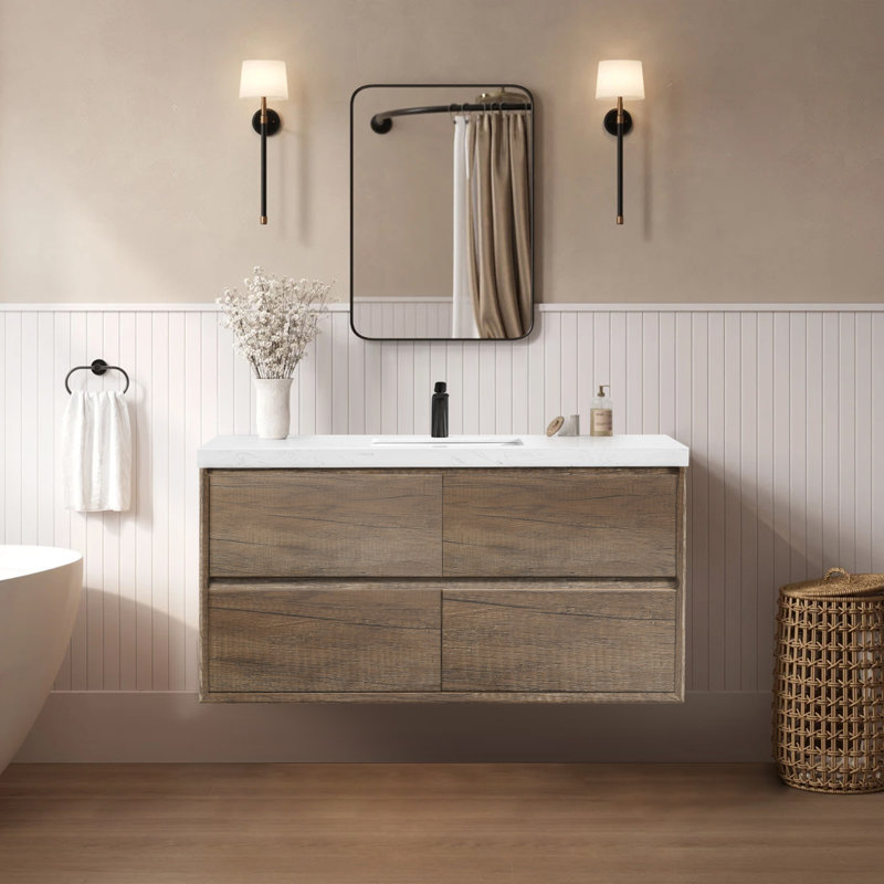 48" Wall Mounted Bathroom Vanity with Sink, 48"