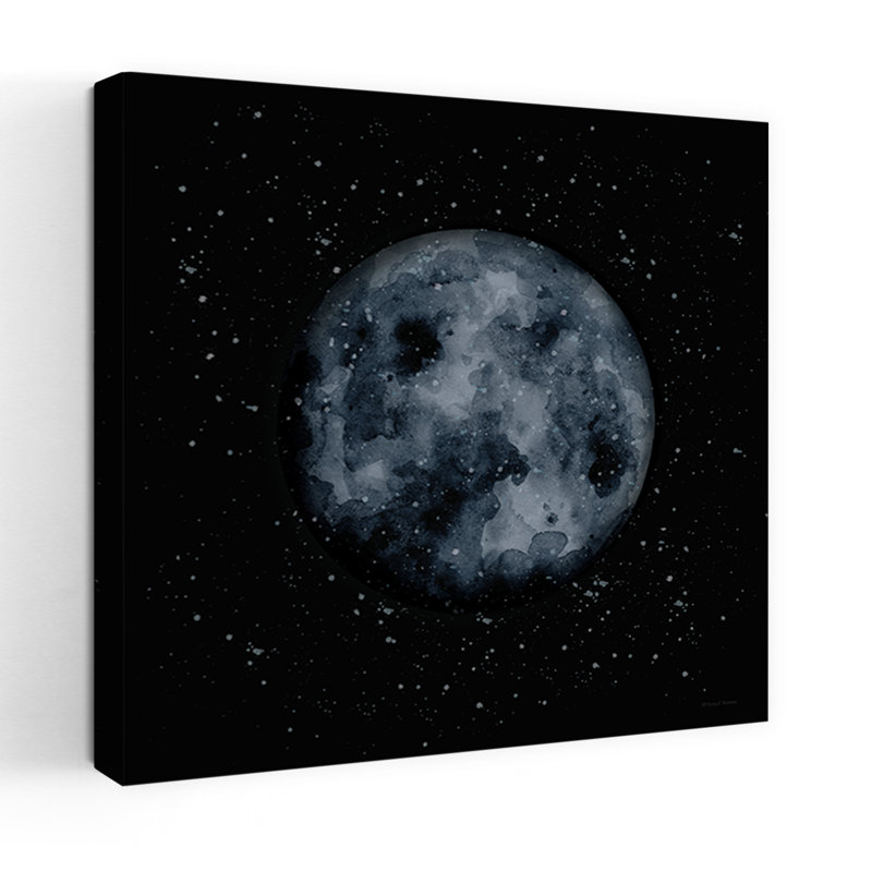 La lune, abstrait, paysage contemporain, art naturel, H 18 po x l 18 po