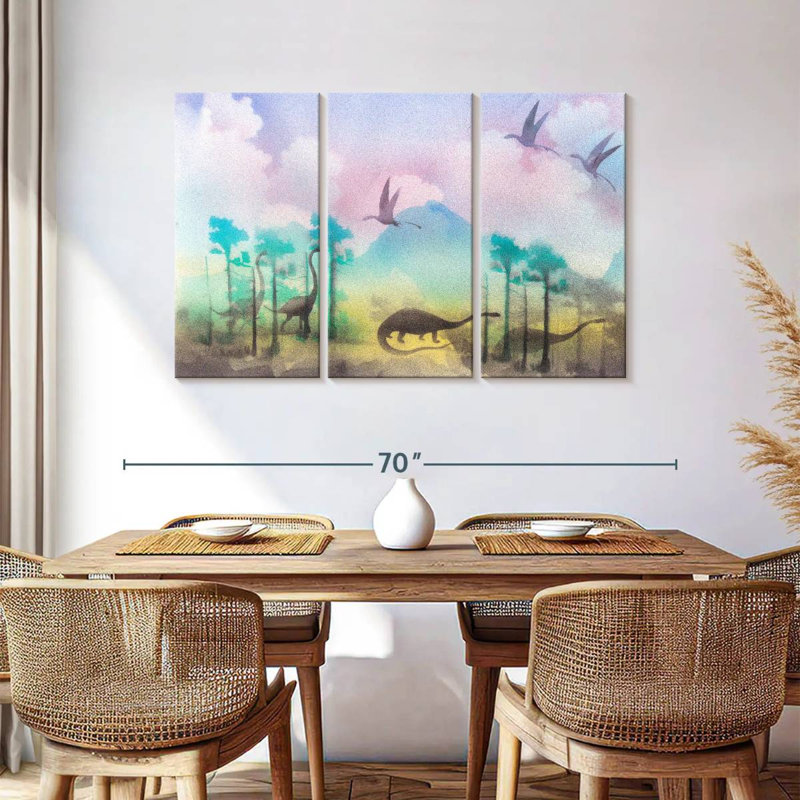Ashelle Jurassic Forest Dinosaurs, 36" H x 57" W