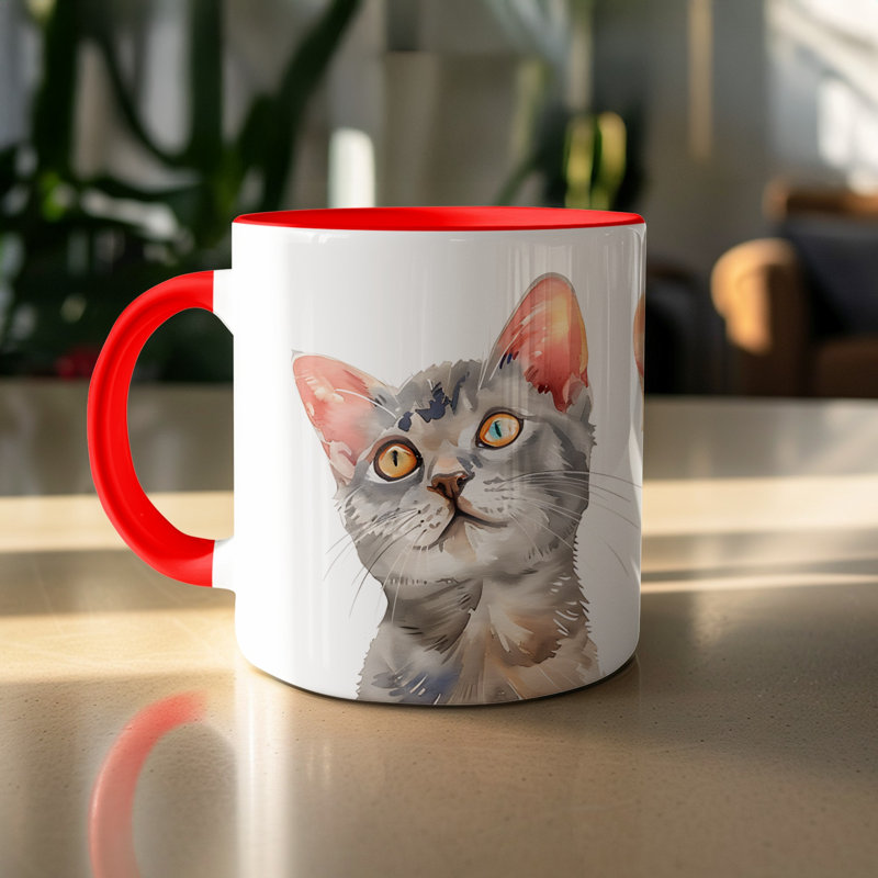 Ceramic Coffee Mug, Red, 2