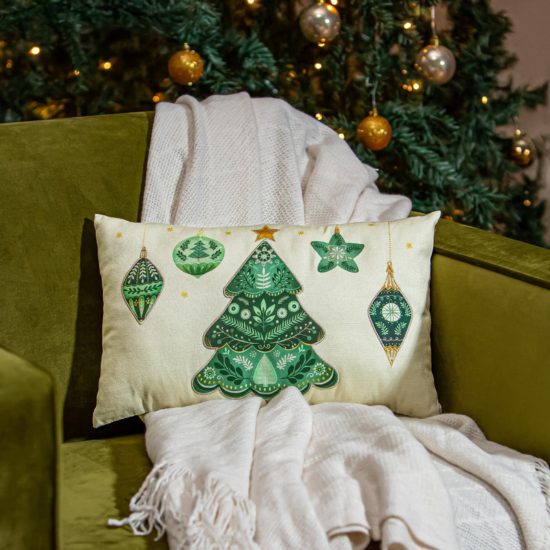 Coussin lombaire Christmas Ornaments, L 16 po x H 10,5 po