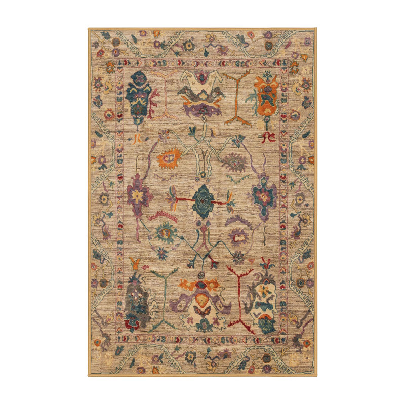 Tapis abstrait à motif abstrait moderne 4107, Rectangle 4 pi x 6 pi