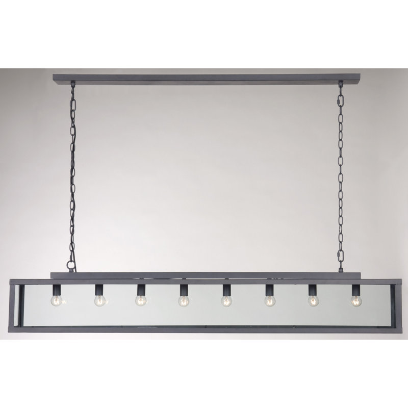 Taplin 8 - Light Lead Paint Metal/Clear Glass Kitchen Island Pendant, Lead Paint Metal/Clear Glass