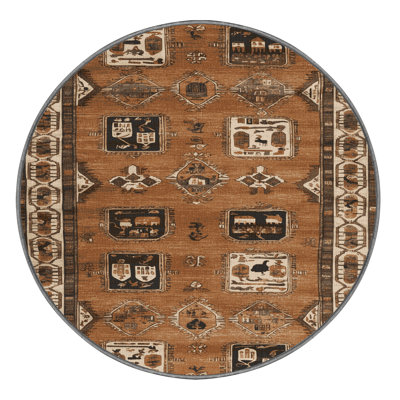Tapis brun turc lavable à la machine