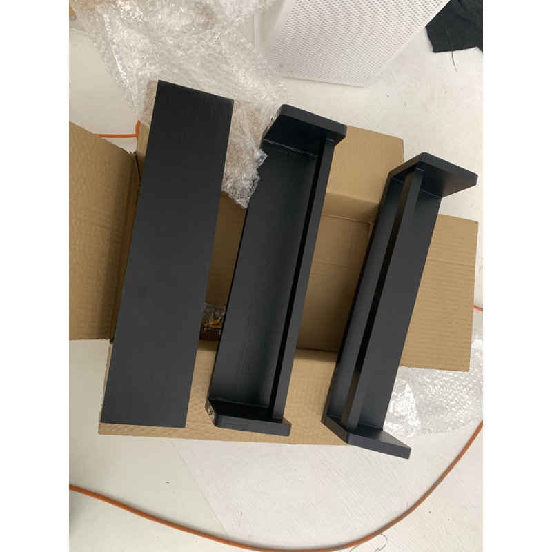 3 Piece Wood Floating Shelf, Black