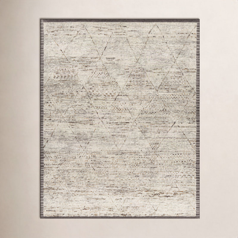 Ellen Hand Knotted Geometric Indoor Rug, Rectangle 9' x 12'