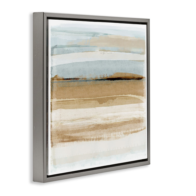 «Winter Sands Abstraction» par Flora Kouta, Cadre flottant gris lustré, H 18 po x l 18 po x P 1,7 po