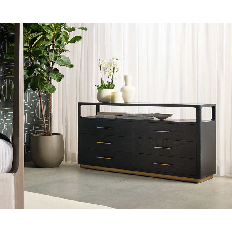 DANETTE 6 - Drawer Dresser, Black