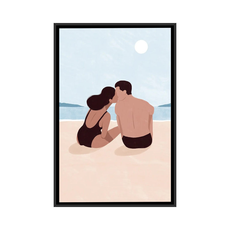 First Kiss by Maja Tomljanovic - Gallery-Wrapped Canvas Giclée on Canvas, 152.4 cm H x  101.6 cm W  x  4.445 cm D, Black