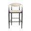Ensemble de 2 tabourets de bar, tabourets de bar rembourrés avec dossier et pieds en fer pour îlot de cuisine, assise en tissu d'une capacité de poids de 260 lb-70525311