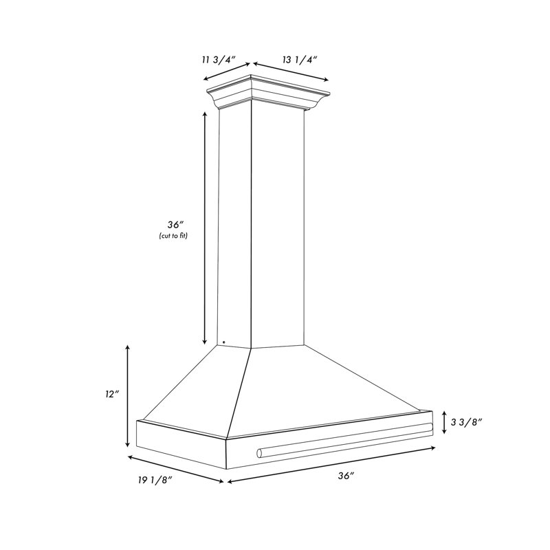 Zline 36 In. Autograph Edition Stainless Steel Range Hood With Black Matte Shell, Champagne Bronze