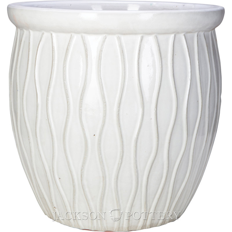 16 po Pot à fleurs Corriente - blanc