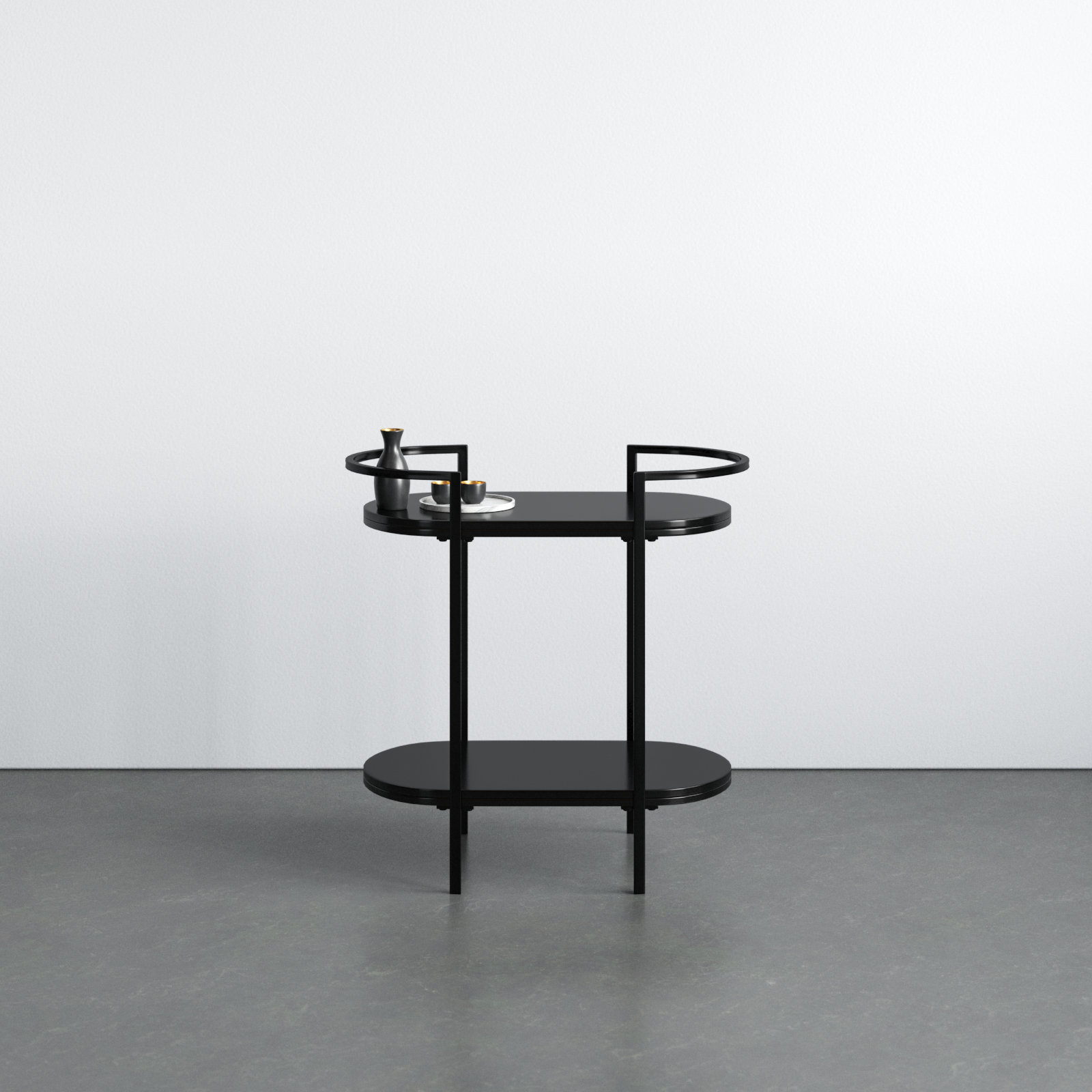 Staccato Metal Bar Cart, Black