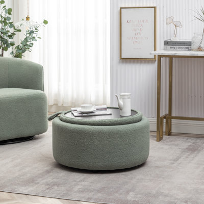 Savinien Upholstered Round Storage Ottoman