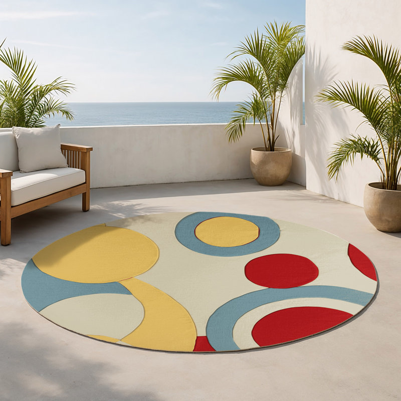 Tapis intérieur et extérieur Jolly Jiggle, Rond 5 pi