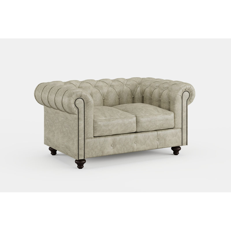 Chesterfield Sofa 2 Seater Textured Luxe Velvet, Caramel