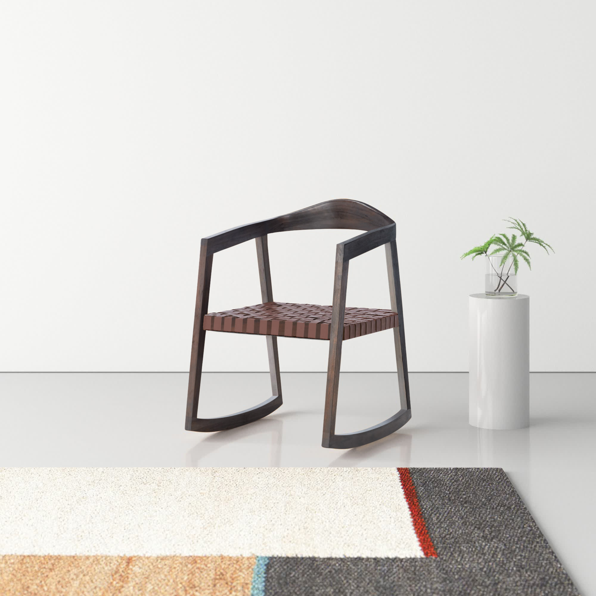 Crawford Rocking Chair, Cognac/Walnut