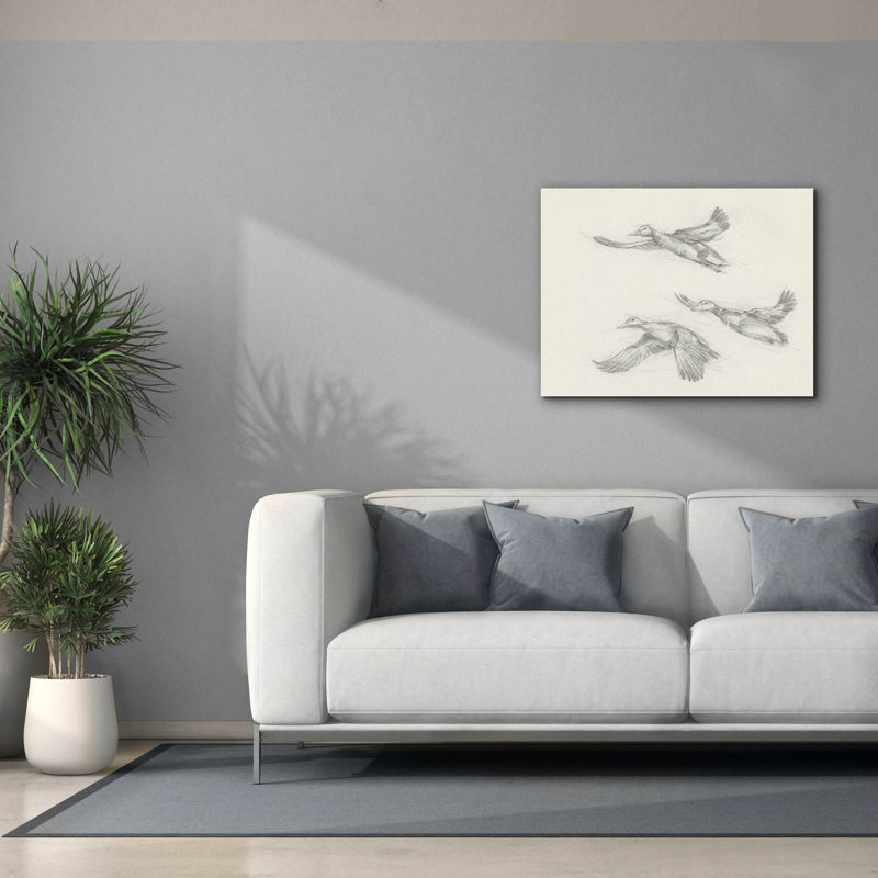  «Mallard Duck Sketch 2» par Ethan Harper, art mural sur toile, 34 po x 26 po