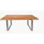 Sandtoft Acacia Solid Wood Top Metal Base Dining Table-34966408-34966409