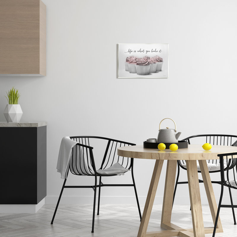 "Life is What You Bake It Cupcakes", art mural sur toile par Lori Deiter, H 10 po x l 15 po x P 0,5 po, Bois