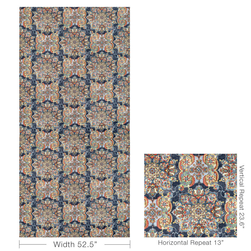 Granada Print Fabric, Denim
