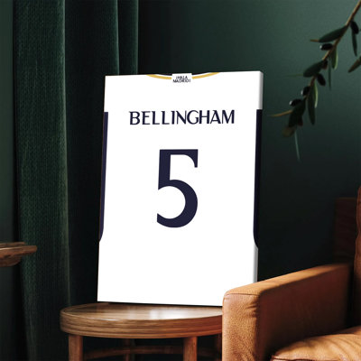 1 PC, art mural, affiches encadrées, Bellingham 5, Hala, toile de Madrid, art mural, football, football, cadeau de fan pour la chambre à coucher, salon, décoration, sports modernes, affiche imprimée